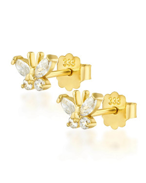 Gold earrings 8k butterflies