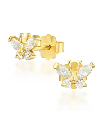 Gold earrings 8k butterflies