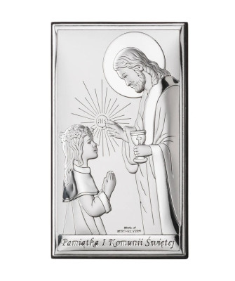 Communion souvenir for a girl silver picture
