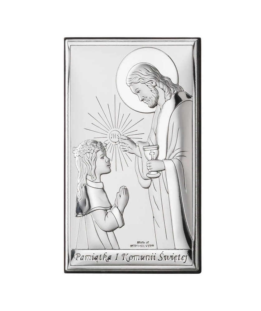 Communion souvenir for a girl silver picture