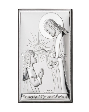 Communion souvenir for a girl silver picture