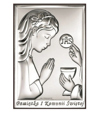 Pamiątka Komunijna Dla Dziewczynki Srebrna