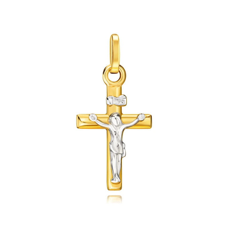 BEAUTIFUL GOLD CROSS, two-colored, Baptism, Communion, WK.09| GoldJewellery
