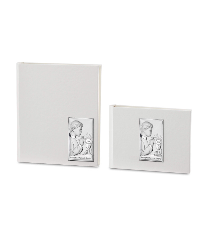First Communion photo album for boy silver