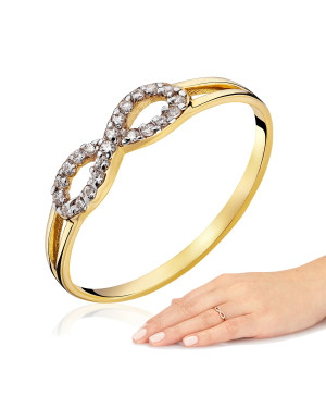 Infinity ring 8k white stones