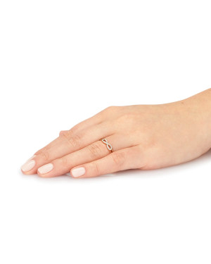 Infinity ring 8k white stones