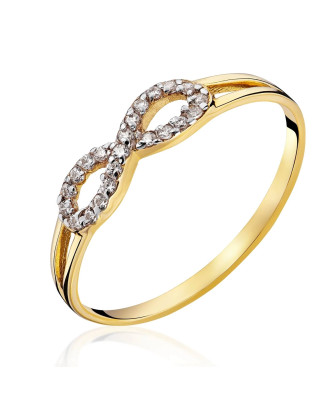 Infinity ring 8k white stones
