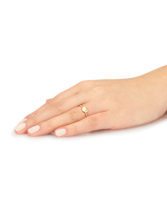 Gold heart ring with stone