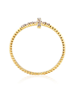 8k Gold Ring with Zirconia Cross