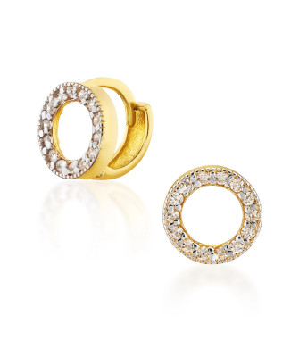 Gold earrings with stone hoops 8k