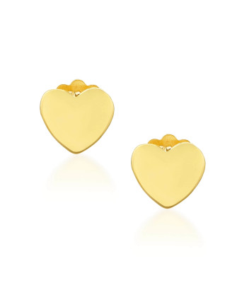 Gold heart stud earrings small 8k