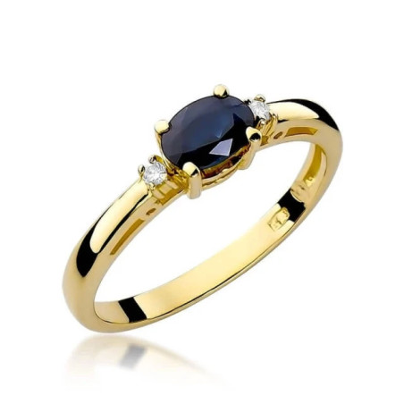 Gold ring with diamond EY-6 sapphire | GoldJewellery