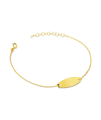 Gold bracelet with a plate