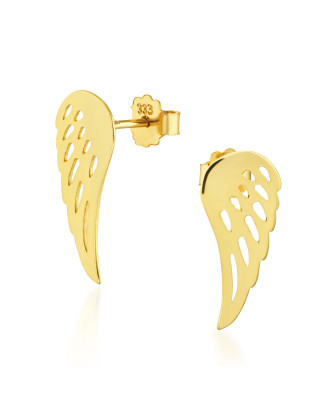 Gold wing earrings 14k