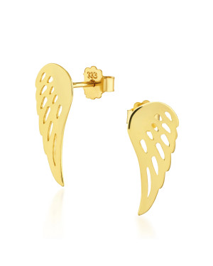 Gold wing earrings 14k