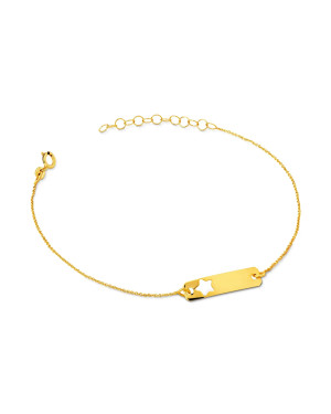 Gold bracelet with plate and star