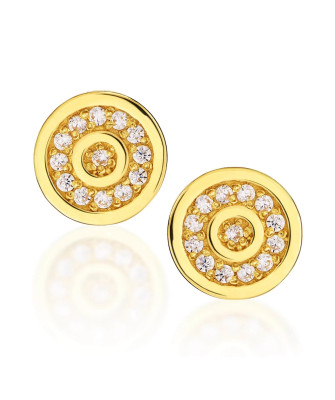 Gold hoop earrings with cubic zirconia