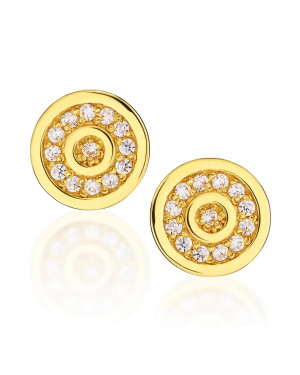 Gold hoop earrings with cubic zirconia