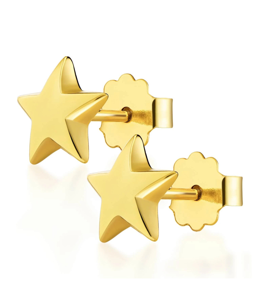 Gold star earrings 8k