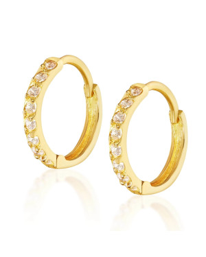 Earrings with cubic zirconia for a girl 8k gold test