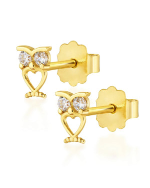 Gold earrings 8k owls
