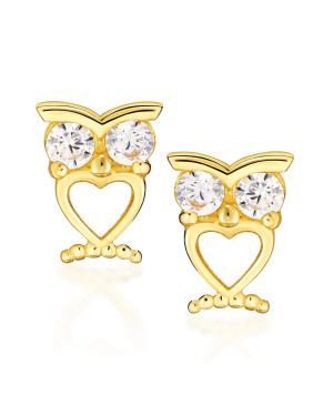 Gold earrings 8k owls