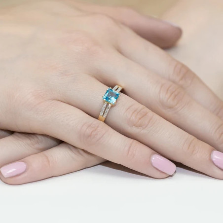 Gold ring with diamond EY-79 topaz | GoldJewellery