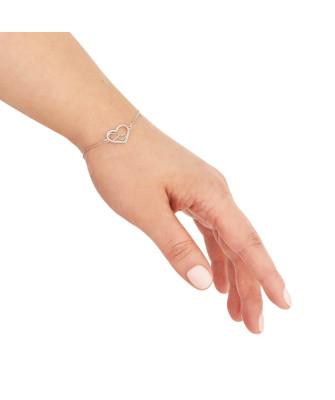 Silver bracelet HEARTS