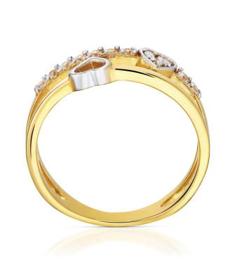 Gold ring 8k two hearts