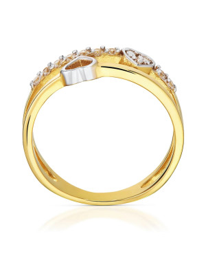 Gold ring 8k two hearts