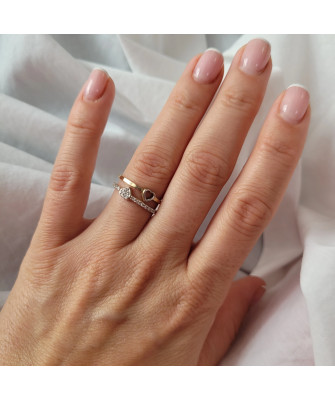 Gold ring 8k two hearts