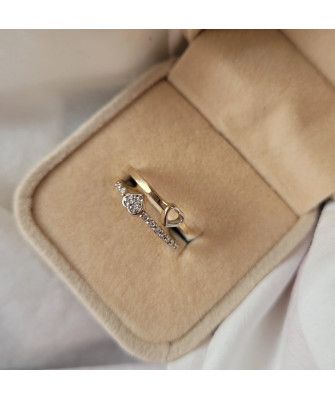 Gold ring 8k two hearts