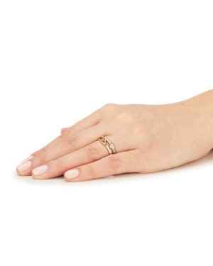 Gold ring 8k two hearts