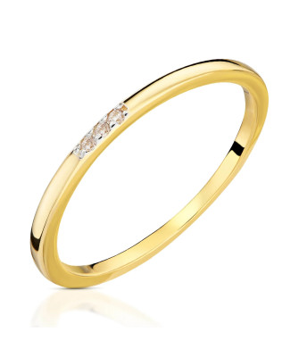 Delicate gold ring white stones 14k