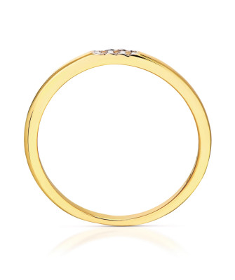 Delicate gold ring white stones 14k