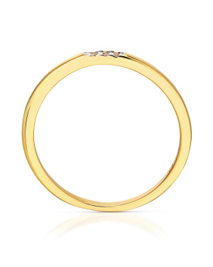 Delicate gold ring white stones 14k