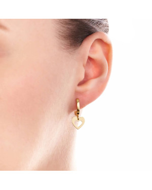 Gold dangling heart earrings