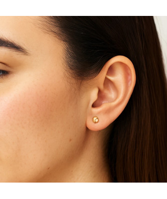 Gold 3D half earrings 14k