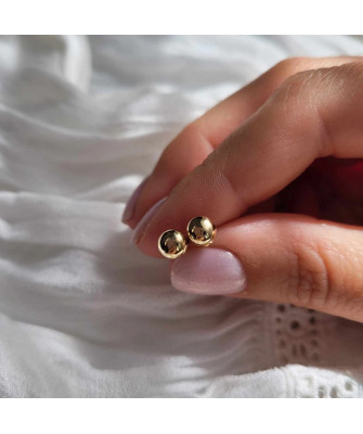 Gold 3D half earrings 14k