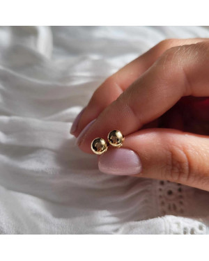 Gold 3D half earrings 14k