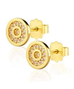 14k gold hoop earrings with cubic zirconia