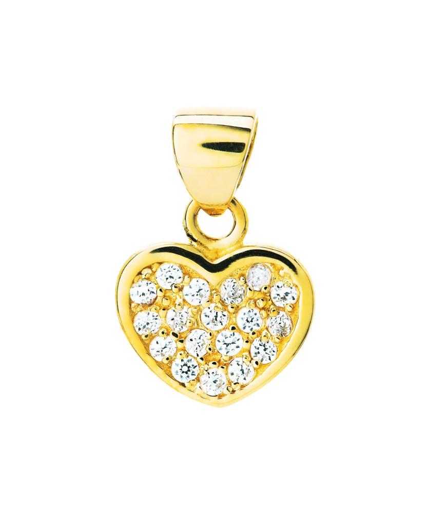 Gold pendant with Zirconia Heart pendant 14k test