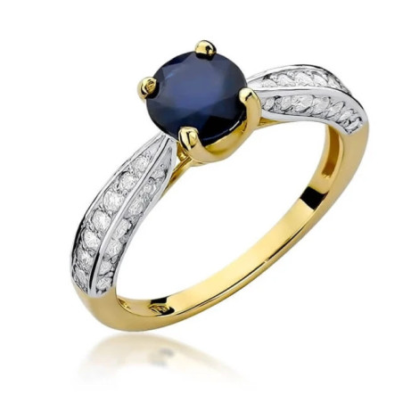 Gold ring with diamond EY-206 sapphire | GoldJewellery