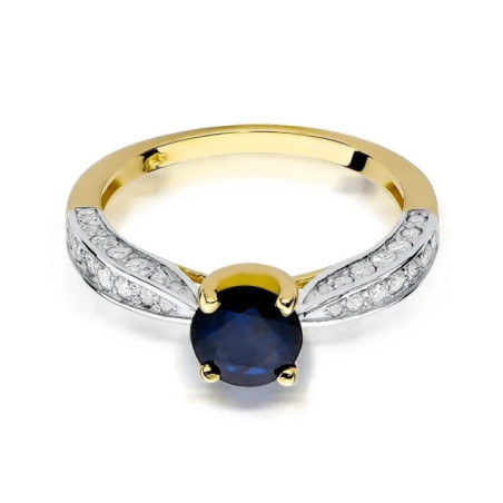 Gold ring with diamond EY-206 sapphire | GoldJewellery