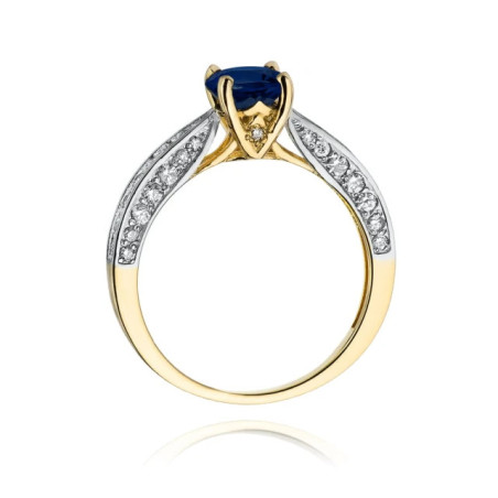 Gold ring with diamond EY-206 sapphire | GoldJewellery
