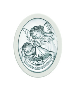 Silver Souvenir of Holy Baptism with Angel