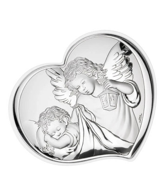 Silver Souvenir of Holy Baptism with Angel