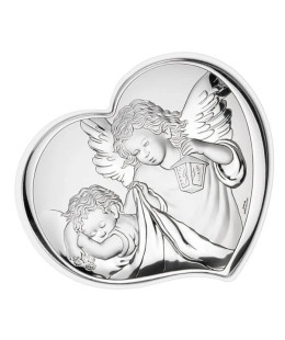 Silver Souvenir of Holy Baptism with Angel
