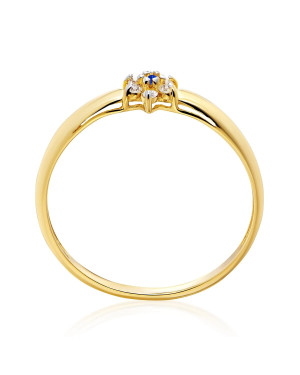 Blue flower engagement ring