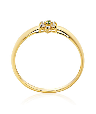 Green flower engagement ring